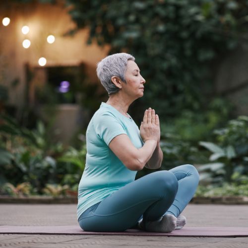 Woman practicing yoga